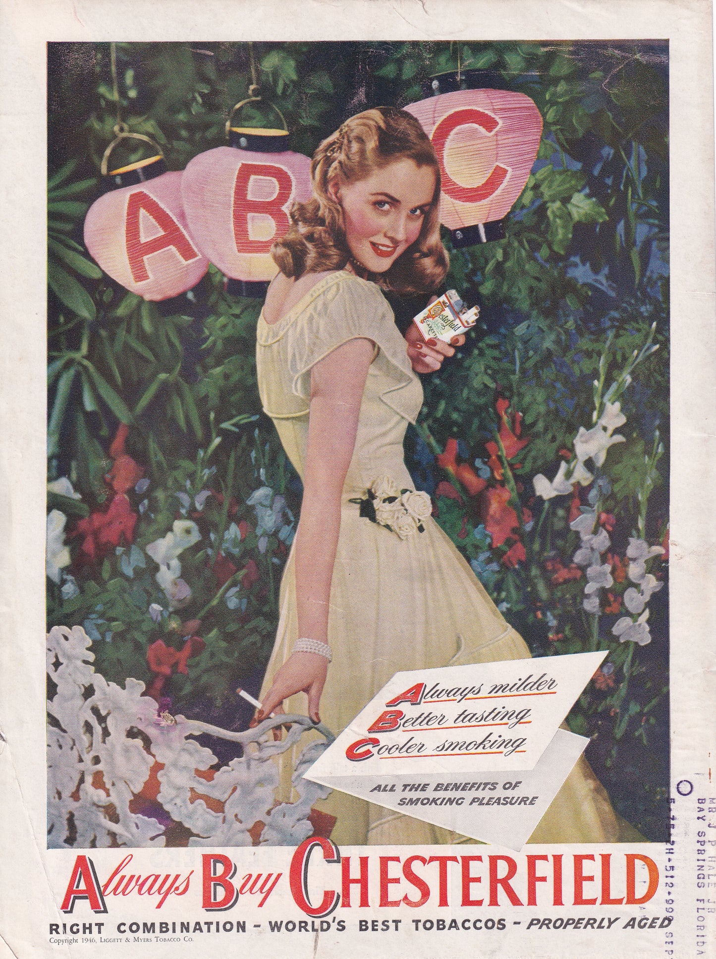 1946 Chesterfield Cigarettes ABC Always Buy Chesterfield Original Vintage Ad - Rare Americana Time Capsule