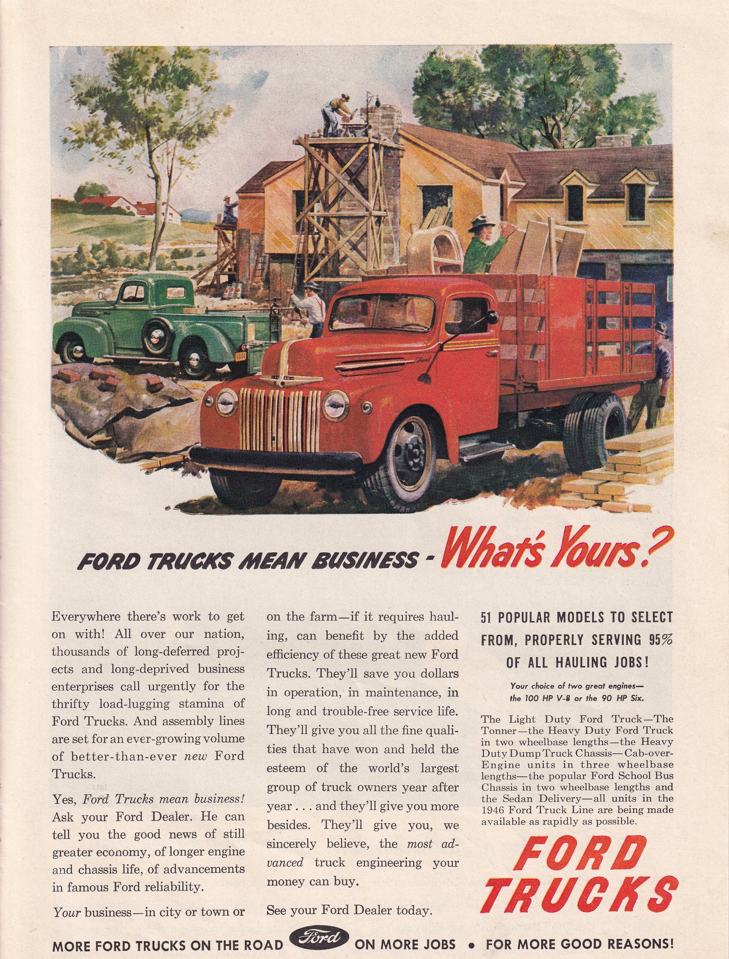 1946 Original Vintage Ford Trucks Automobile Ad - Rare Americana Time Capsule