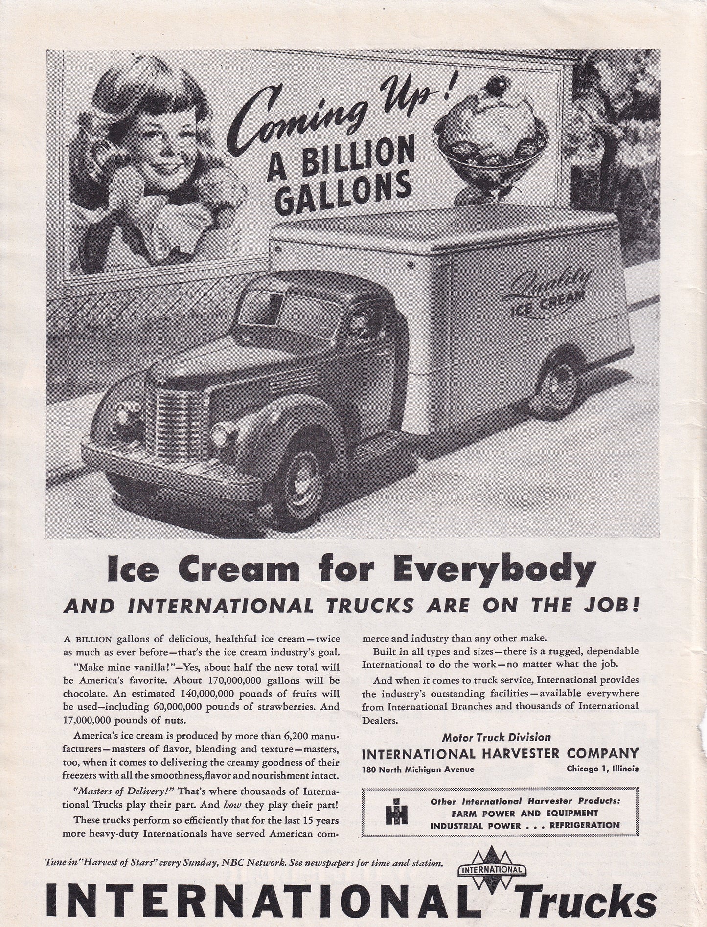 1946 Original Vintage International Harvester Trucks Automobile Ad - Rare Americana