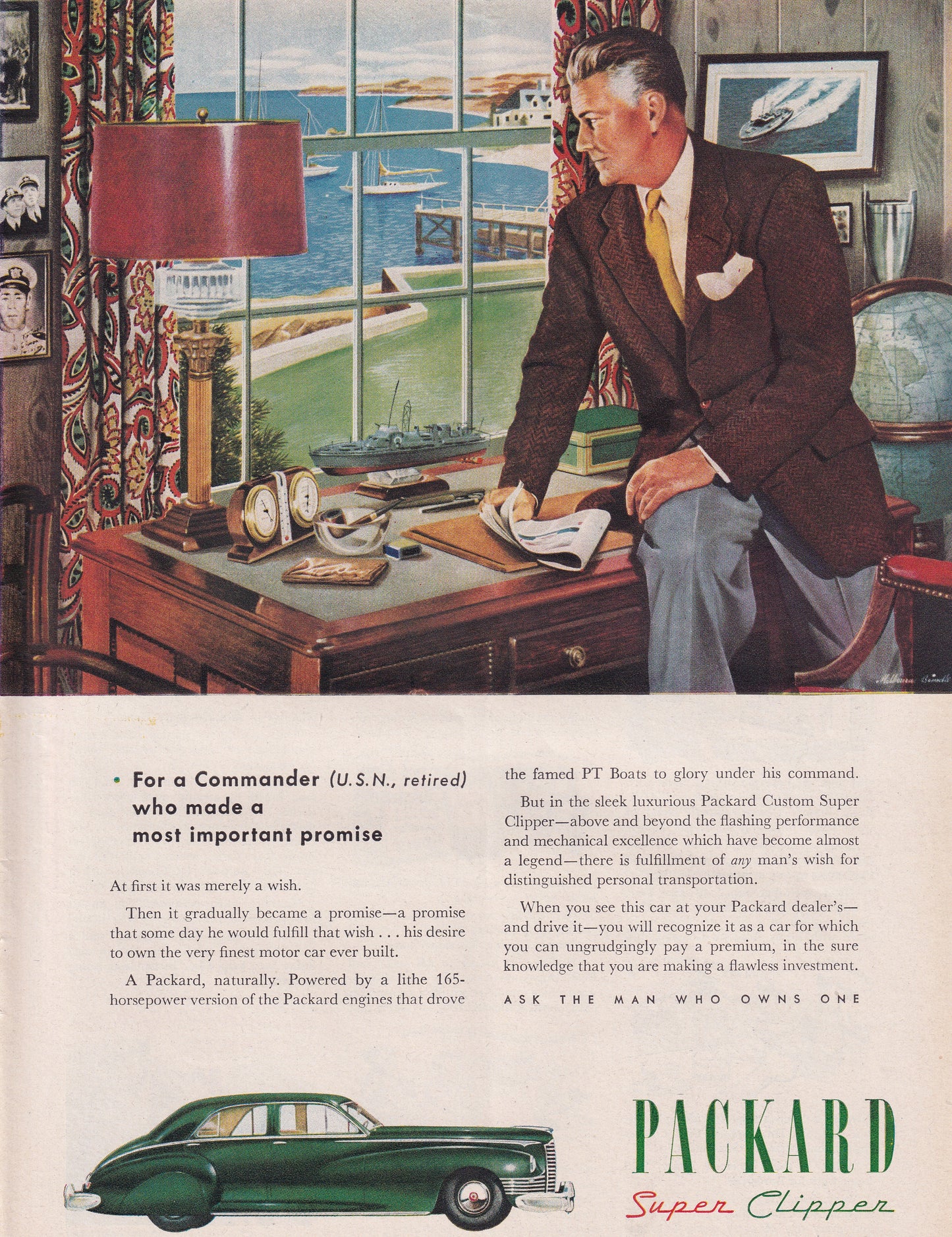 1946 Packard Original Vintage Automobile Magazine Ad - Rare Americana