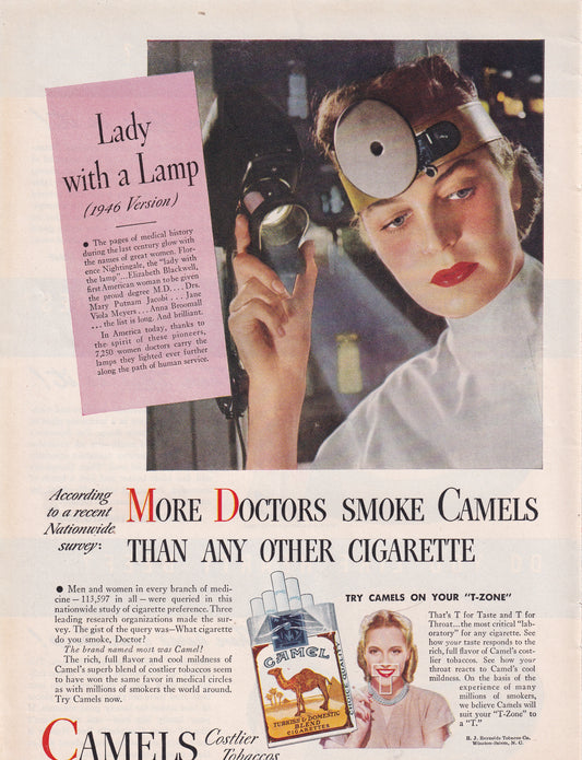 1946 Camel 'More Doctors Smoke Camels' Original Vintage Ad - Rare Americana Time Capsule