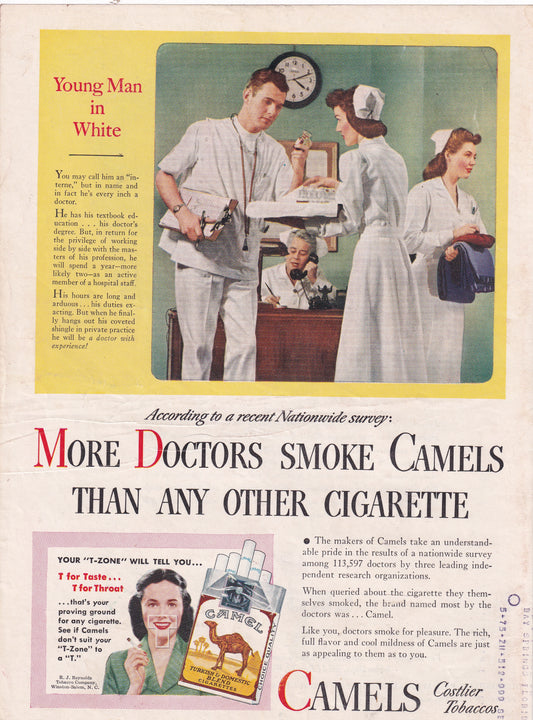 1946 Camel 'More Doctors Smoke Camels' Original Vintage Ad - Rare Americana Time Capsule