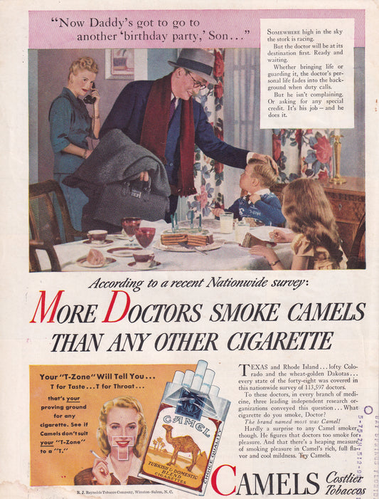 1946 Camel 'More Doctors Smoke Camels' Original Vintage Ad - Rare Americana Time Capsule