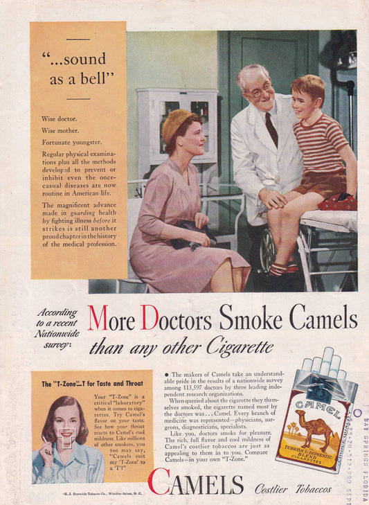 1946 Camel 'More Doctors Smoke Camels' Original Vintage Ad - Rare Americana Time Capsule