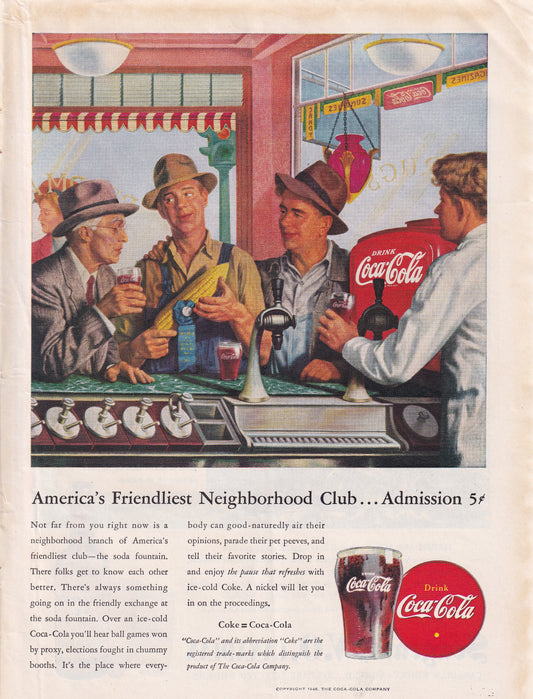 1946 Coca-Cola Coke Original Vintage Ad - Rare Americana Time Capsule