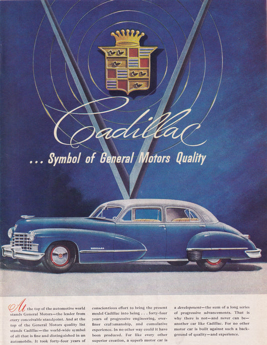 1946 Original Vintage Cadillac Automobile Ad - Rare Americana Time Capsule