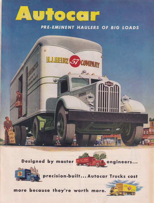 1946 Original Vintage Autocar Freight Truck Automobile Ad - Rare Americana