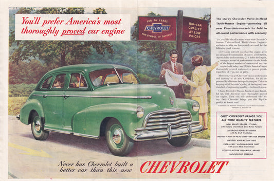 1946 Original Vintage Chevrolet Chevy Automobile Ad - Rare Americana