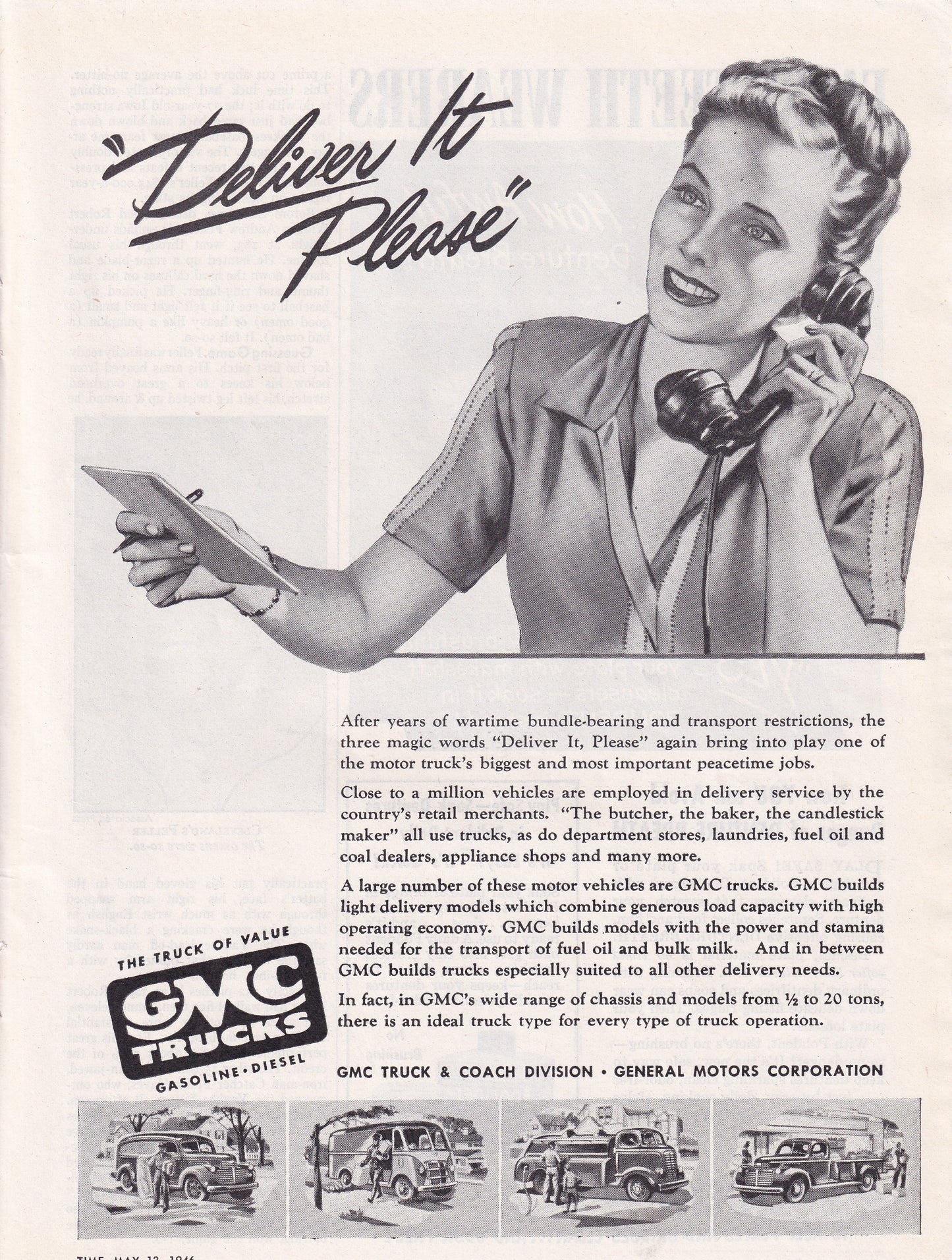 1946 Original Vintage GMC Trucks Automobile Ad - Rare Americana