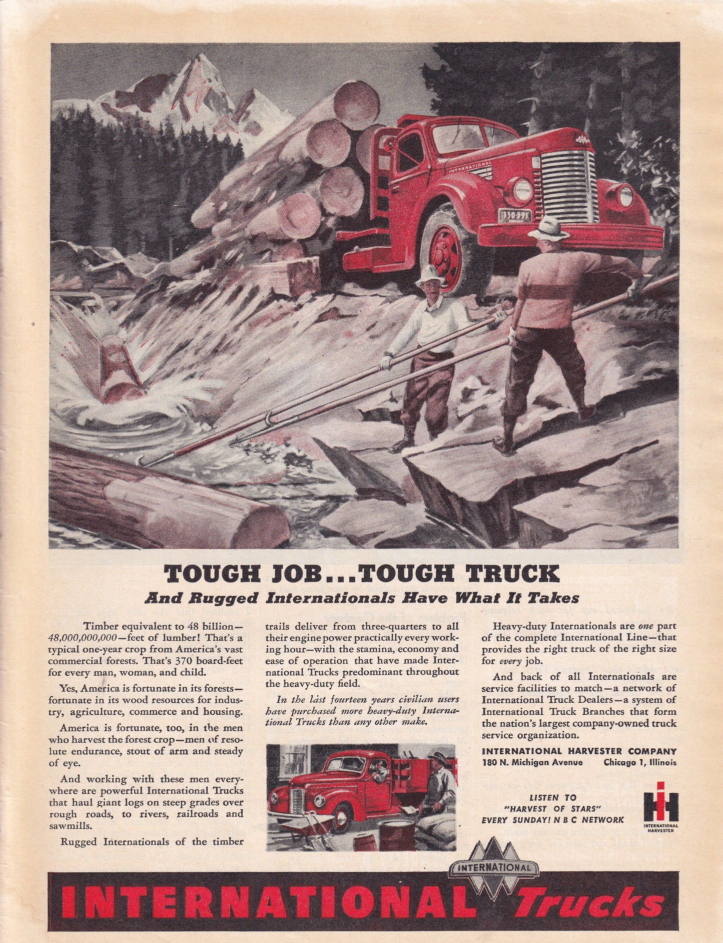 1946 Original Vintage International Harvester Trucks Automobile Ad - Rare Americana