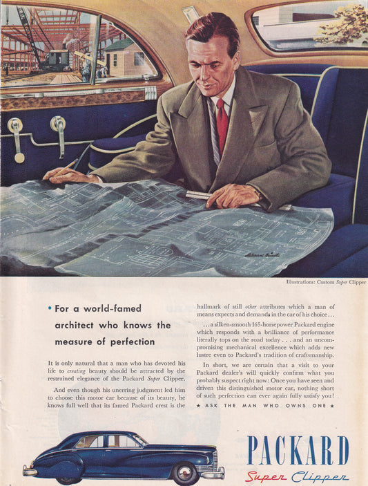 1946 Packard Super Clipper Original Vintage Automobile Ad - Rare Americana