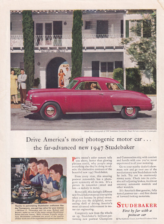 1946 Original Vintage Studebaker Automobile Ad - Rare Americana Time Capsule