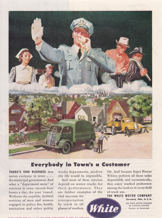 1946 White Motor Company Original Vintage Automobile Ad - Rare Americana