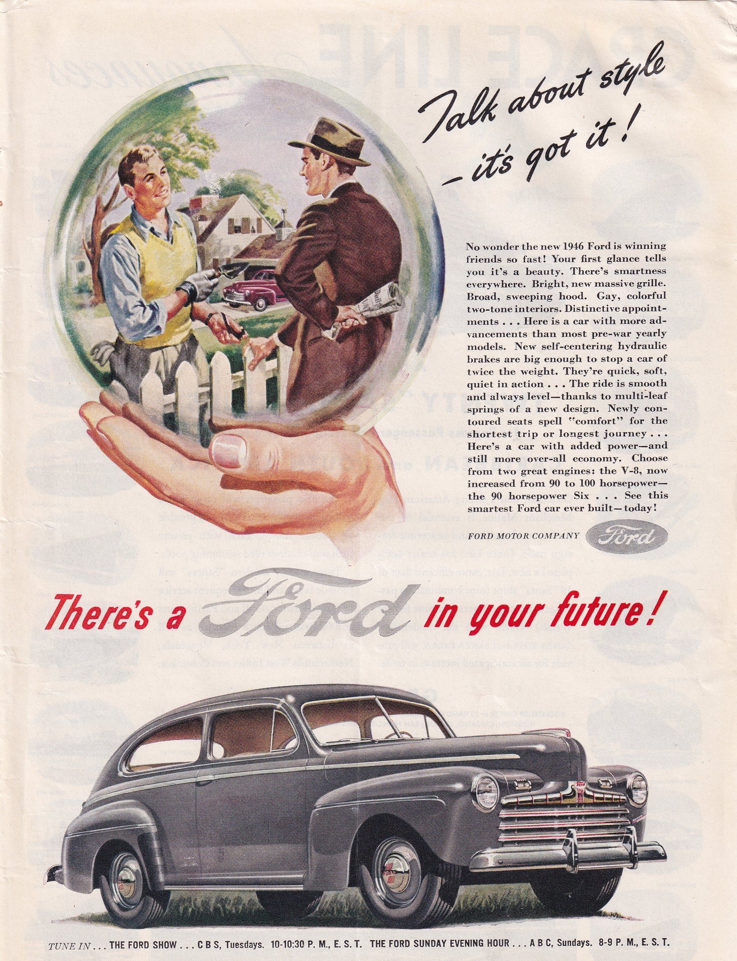1946 Ford in Your Future Original Vintage Automobile Ad - Rare Americana