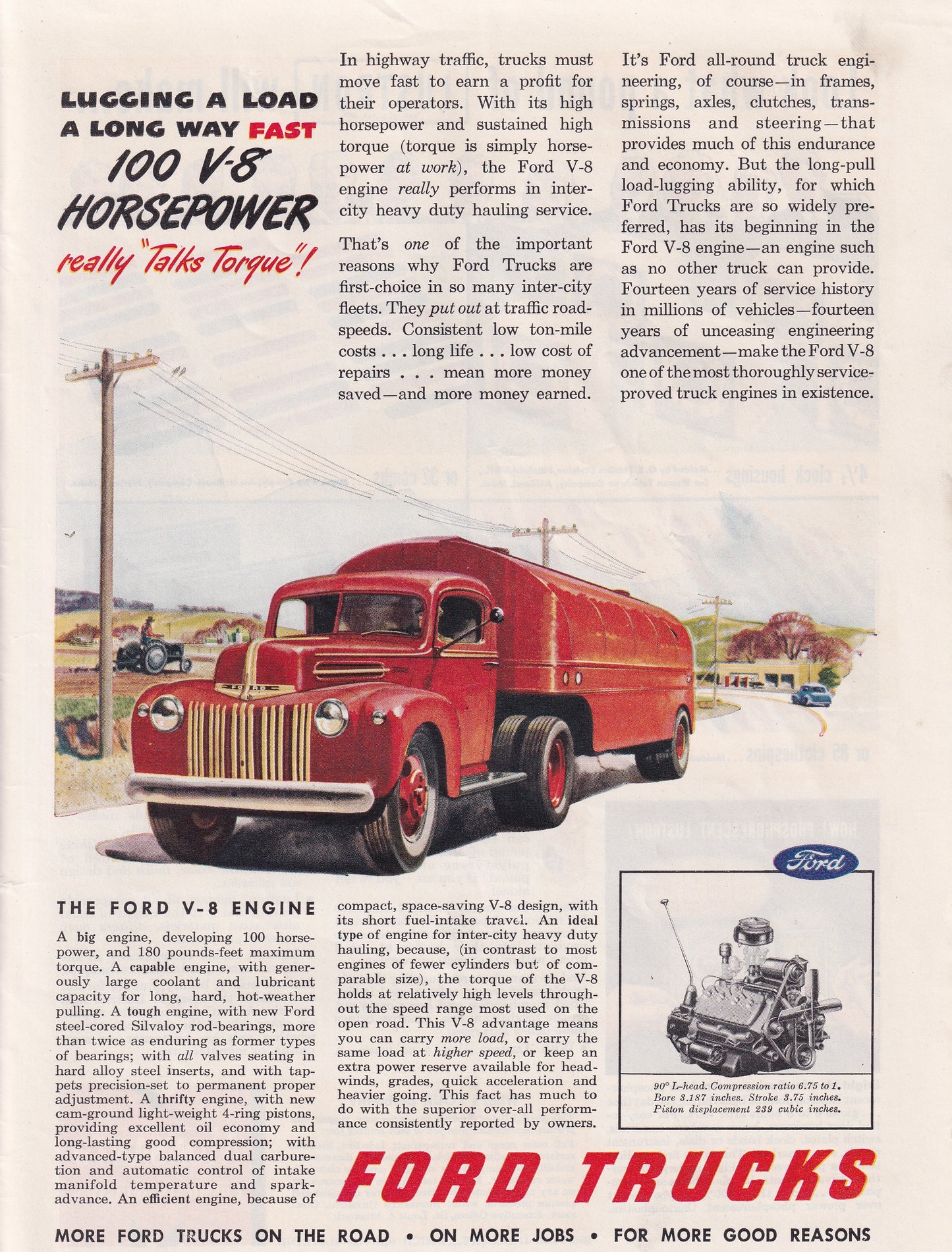 1946 Ford Trucks Original Vintage Automobile Ad - Rare Americana
