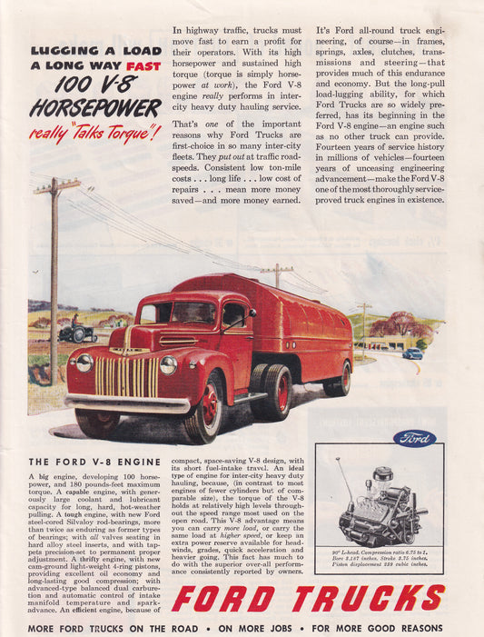 1946 Ford Trucks Original Vintage Automobile Ad - Rare Americana