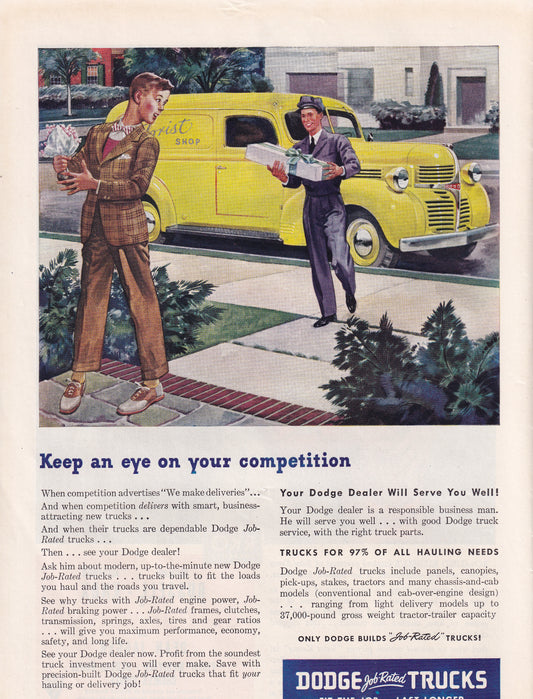1946 Dodge Trucks Original Vintage Magazine Automobile Ad - Rare Americana