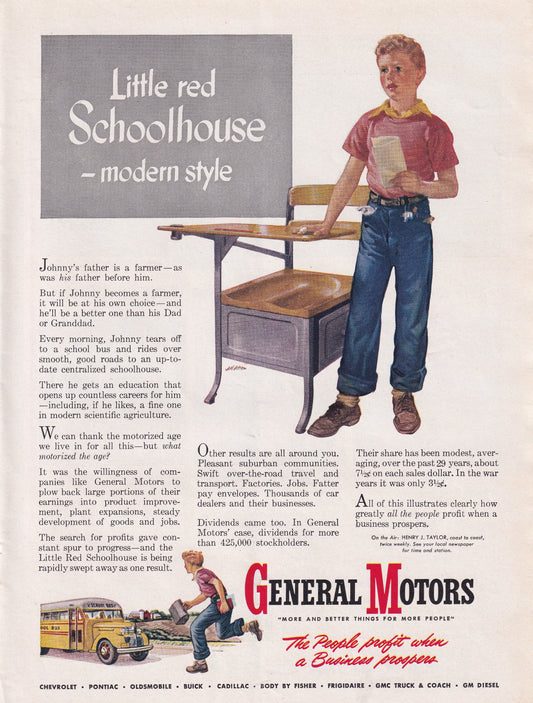 1946 Original Vintage Automobile Magazine Ad - Rare Americana - General Motors GMC Johnny