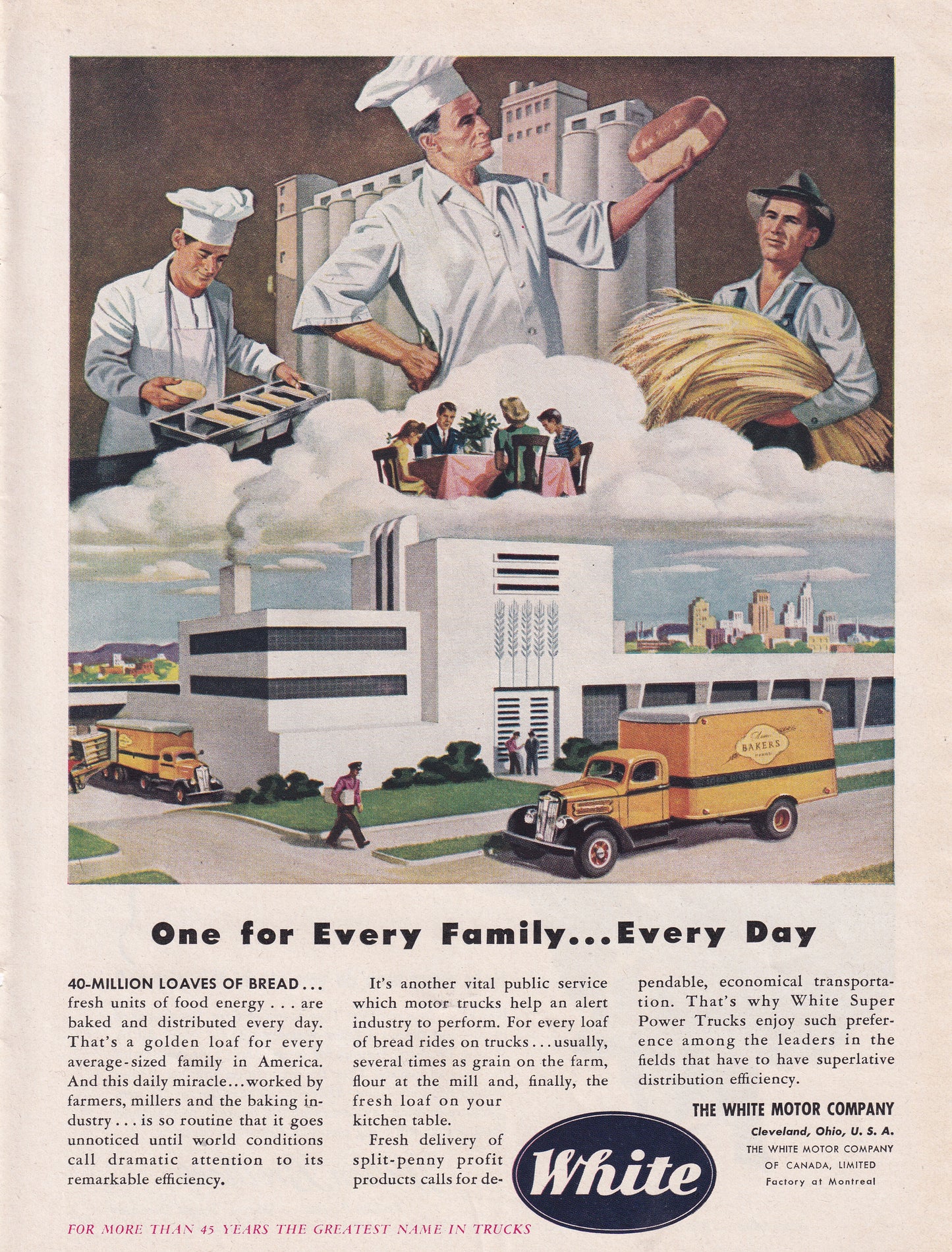 1946 Original Vintage Automobile Magazine Ad - Rare Americana - White Motor Company