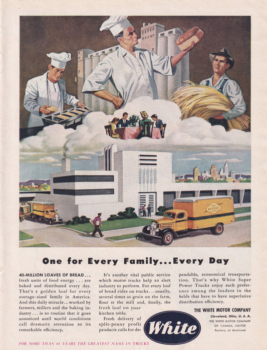 1946 Original Vintage Automobile Magazine Ad - Rare Americana - White Motor Company