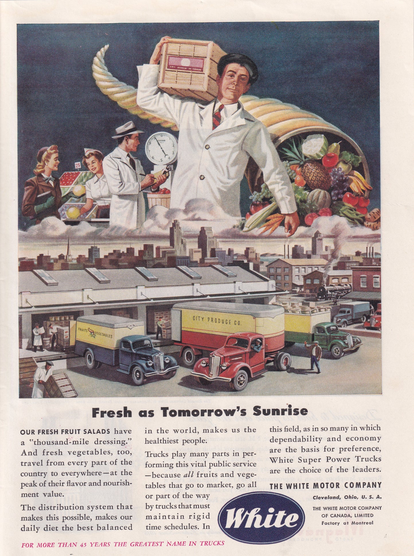 1946 Original Vintage Automobile Magazine Ad - Rare Americana - White Motor Company