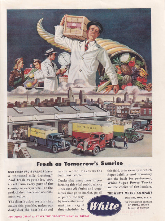 1946 Original Vintage Automobile Magazine Ad - Rare Americana - White Motor Company