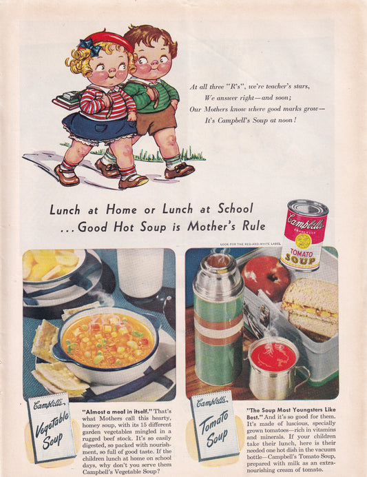 1946 Original Vintage Magazine Ad - Rare Americana  Campbells Tomato Soup Jack and Jill