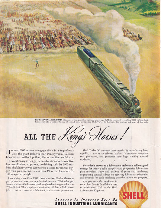 1946 Original Vintage Magazine Ad - Rare Americana - Shell Petroleum Gas All the King's Horses