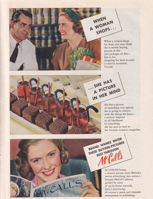 1946 Original Vintage Magazine Ad - Rare Americana - McCalls Magazine When a Woman Shops