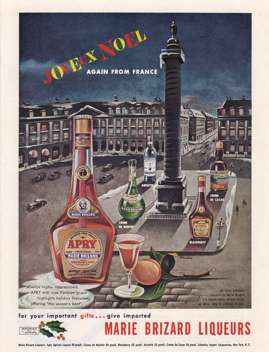 1946 Original Vintage Marie Brizard Liqueurs - Rare Americana