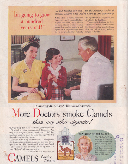 1946 Camel 'More Doctors Smoke Camels' Original Vintage Ad - Rare Americana