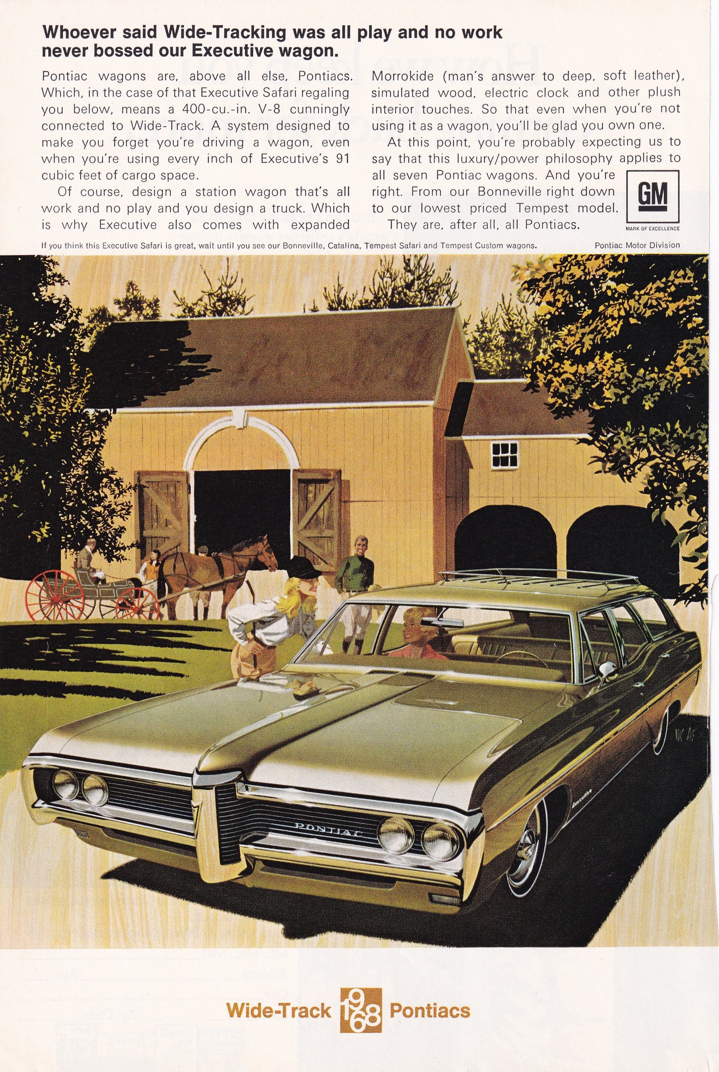 1969 Original Vintage Magazine Ad - Pontiac Executive Safari Station Wagon