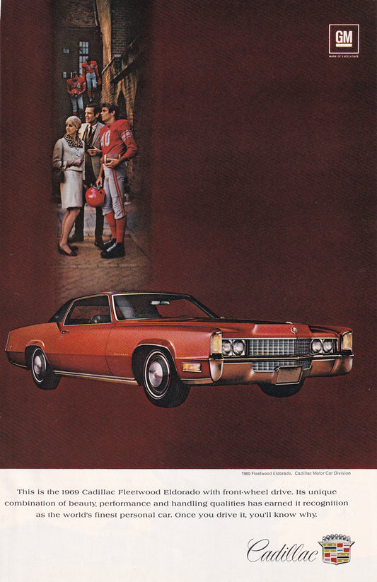 1969 Original Vintage Magazine Ad - Cadillac Fleetwood El Dorado Coupe