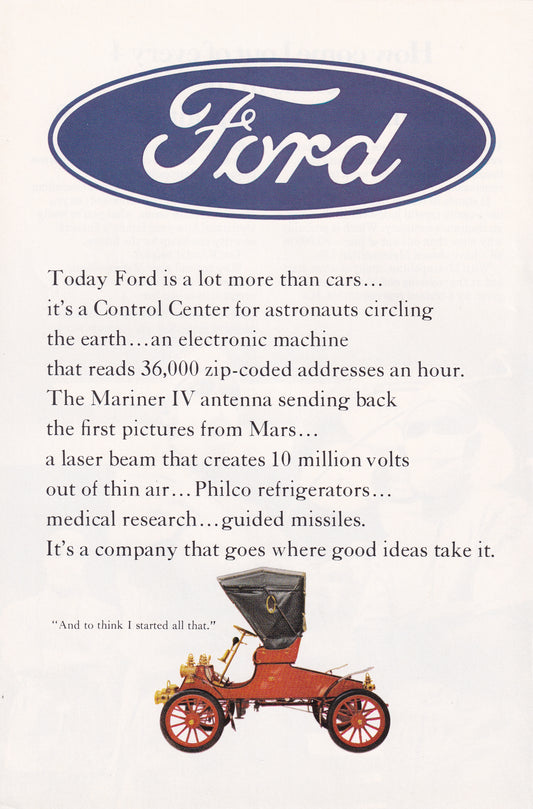 1966 Original Vintage Magazine Ad - Ford Companies - More Than Cars