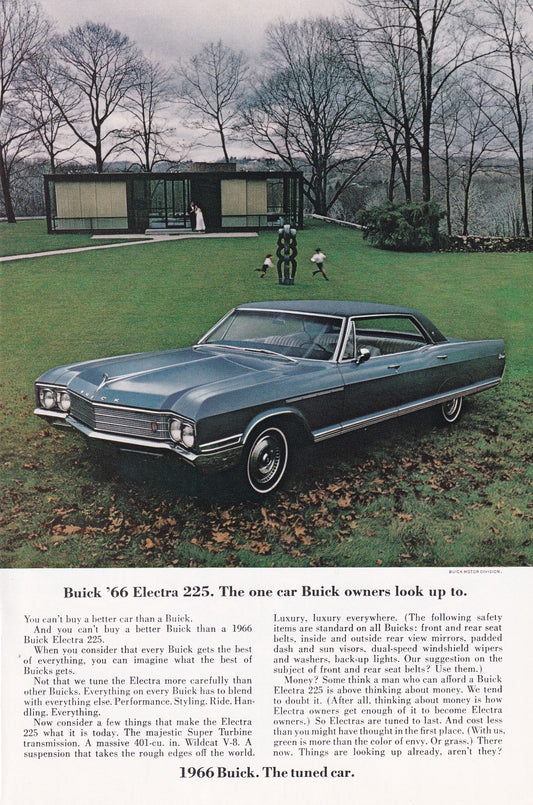 1966 Original Vintage Magazine Ad - Buick Electra 225 - Wildcat V-8
