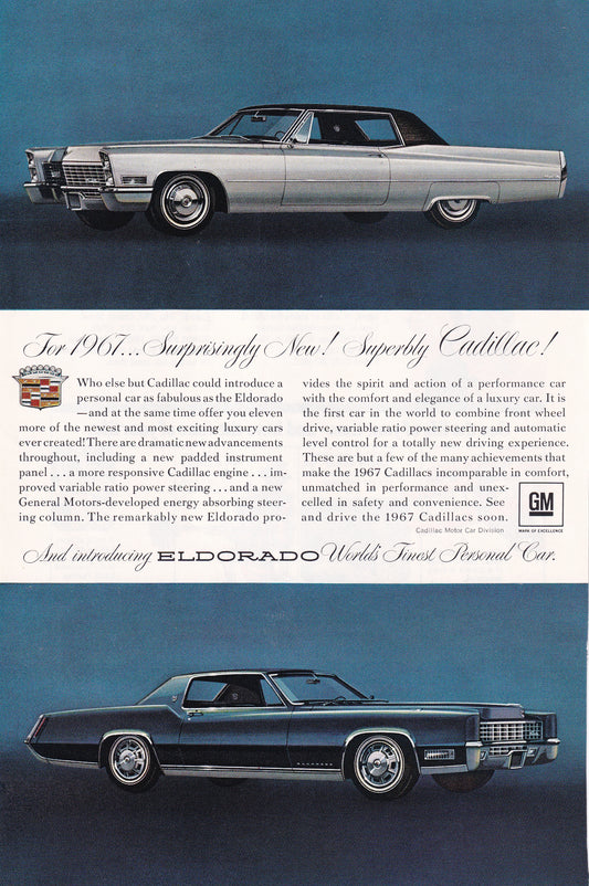 1966 Original Vintage Magazine Ad - Cadillac Eldorado - Surprisingly New