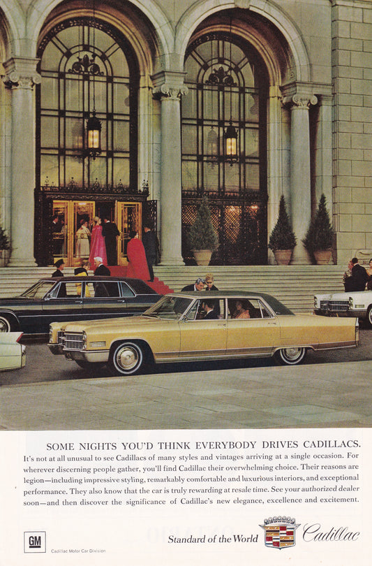 1966 Original Vintage Magazine Ad - Cadillac Sedan de Ville - Everybody Drives Cadillacs